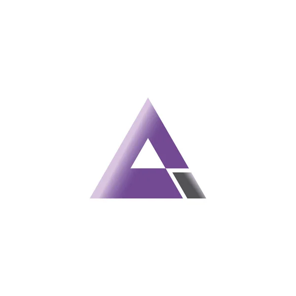 Carta Delta Pirâmide Triângulo Geométrico Com Três Elementos Design Logotipo — Vetor de Stock