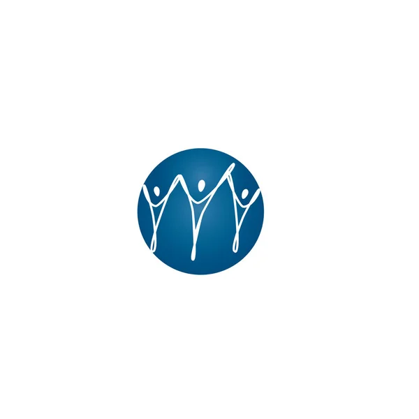 Logotipo Tres Personas Símbolos Redes Sociales Para Negocios Familia Equipo — Vector de stock
