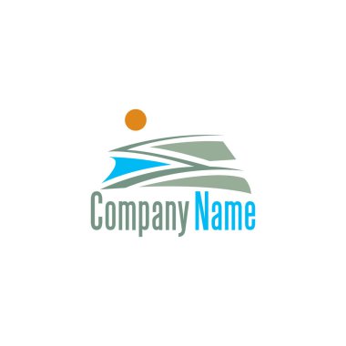 Doğanın soyut elementlerinin vektör logosu. Arazinin ana simgesi.