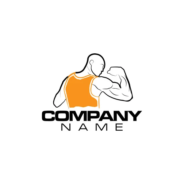 Bodybuilder Logo Template Objeto Vetorial Ícones Para Sport Label Design — Vetor de Stock