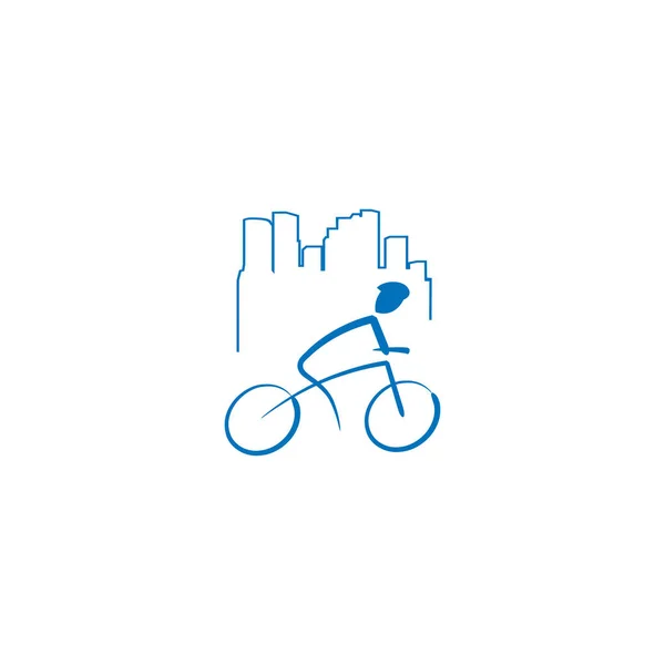 Polkupyörän Rakentaminen Kaupungin Logo Malli — vektorikuva
