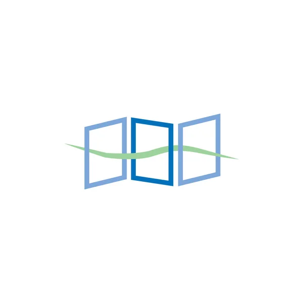 Layout Símbolo Serviço Vidro Windows Telas Reparar Conceito Design Logotipo — Vetor de Stock