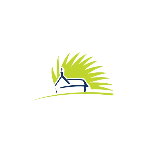 Igreja Construção Vetor Logotipo Design Logotipo Modelo Para Igrejas Organizações — Vetor de Stock