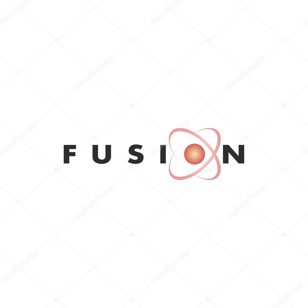 Vector abstract logo design for business. Fusion sign.