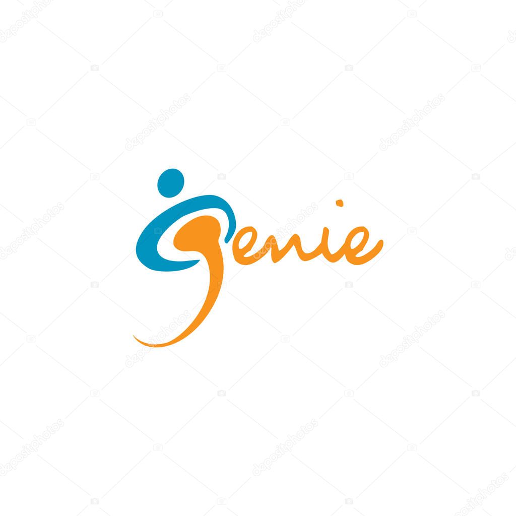 Genie Logo Design. Magic Fantasy genie concept logo.