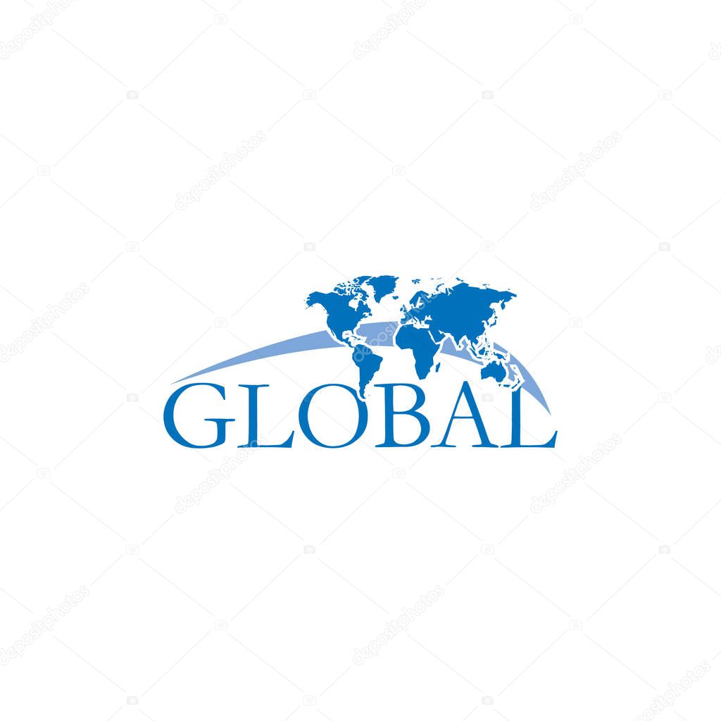Global vector logo design. Creative travel logo design.