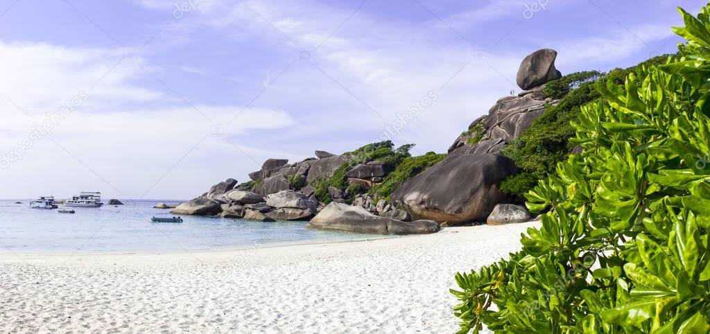 Stone on the top of the eighth of the Similan Islands in Thailand