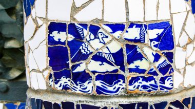 Mozaik Guell Park detayını ördekler