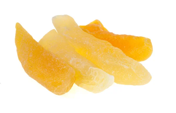砂糖漬けの果物: 白い背景に分離されたタイのメロンを乾燥 — ストック写真
