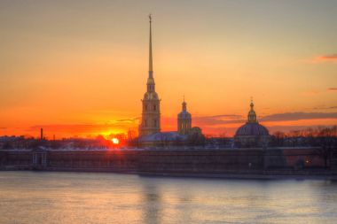 Russia. St. Petersburg. View of the Peter and Paul Fortress clipart