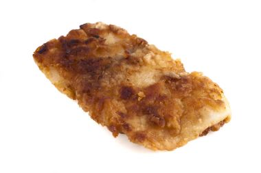 Beyaz arka planda kızarmış balık.