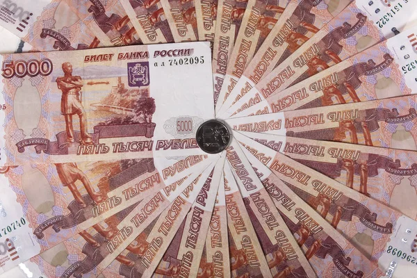 Cirkel Van Het Geld Van Russische Roebels — Stockfoto