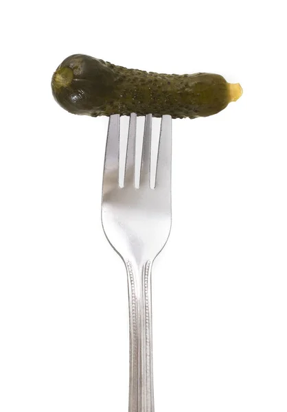Marinated Cucumber Pinned Fork — Stock Photo, Image