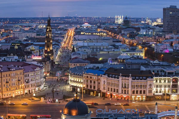 Kazan Vista Del Centro Ciudad Calle Peatonal Bauman — Foto de Stock