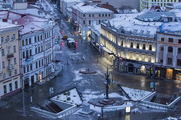 Kazan Vista Del Centro Ciudad Calle Peatonal Bauman — Foto de Stock