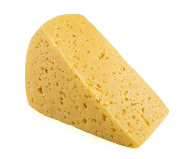 Scheibe Käse Isoliert Auf Weißem Hintergrund — Stockfoto