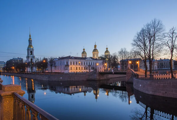 Rússia São Petersburgo Catedral Naval Nicholas Vista Manhã — Fotografia de Stock