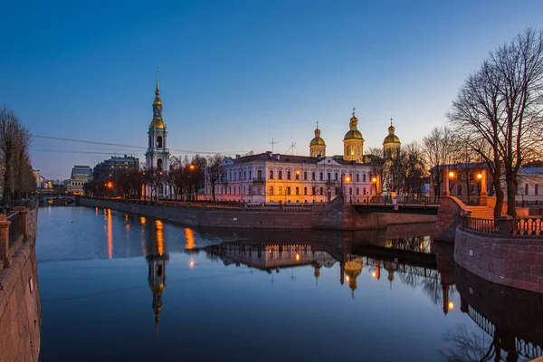 Rusya Saint Petersburg Nicholas Donanma Katedrali Sabah Manzarası — Stok fotoğraf