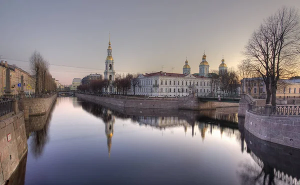 Rússia São Petersburgo Catedral Naval Nicholas Vista Manhã — Fotografia de Stock