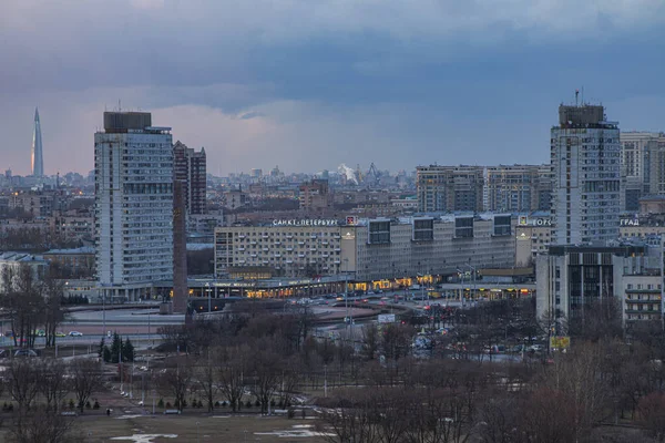 Saint Pétersbourg Vue Sommet Monument Aux Héroïques Défenseurs Leningrad Sur — Photo