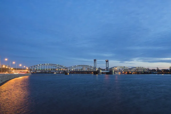 Ryssland Sankt Petersburg Finlands Järnvägsbro Över Neva — Stockfoto