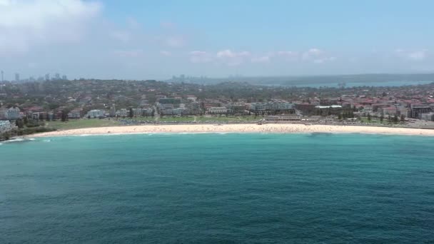 Bondi Beach Australien Sommaren Populär Bland Surfare Och Hem Till — Stockvideo