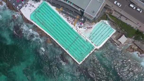 澳洲鸟瞰咸水游泳池 — 图库视频影像