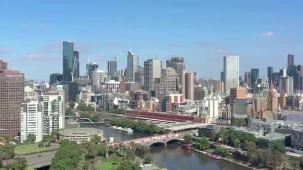 Melbourne Australia City Centre Dan Cbd Air — Stok Video