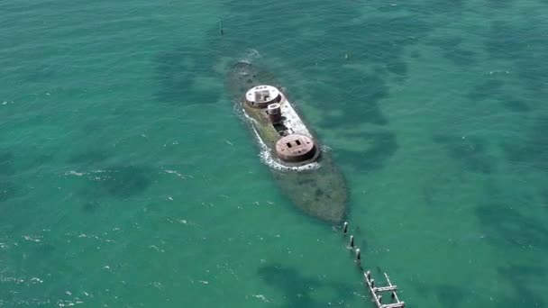 Wreck Hmvs Cerberus Port Philip Melbourne Australia — Stock Video