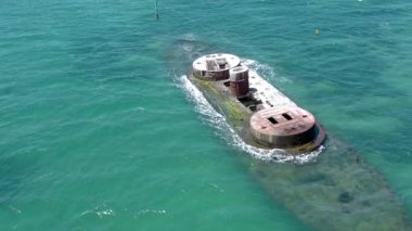 Port Philip Melbourne Avustralya 'daki HMVS Cerberus Enkazı