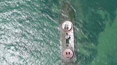 Port Philip Melbourne Avustralya Kuş Gözü Manzarası 'ndaki HMVS Cerberus Enkazı