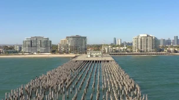 Prinsen Pier Port Melbourne Australië Gezien Vanuit Lucht — Stockvideo