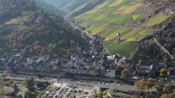 Pittoresca Città Bacharach Sulle Rive Del Reno Germania — Video Stock