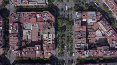 Barselona İspanya Şehir Sokakları Sistem Sistemi Kuş Gözü Görünümü