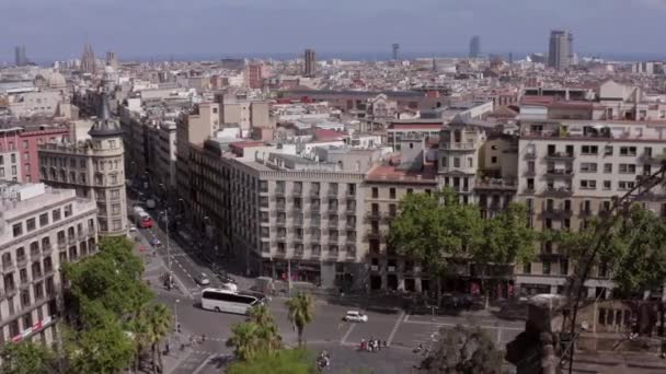 Stadsstraten Kerkklokken Van Barcelona — Stockvideo