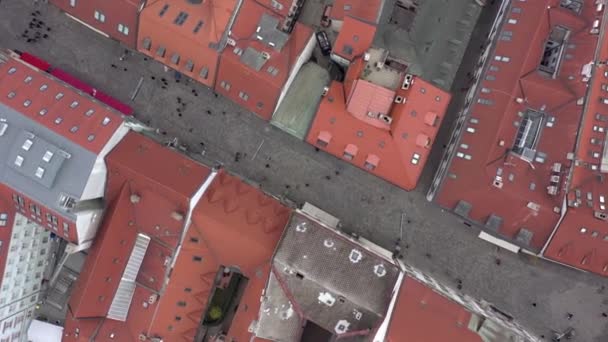 Vista Los Ojos Pájaro Las Calles Distrito Comercial Bratislava — Vídeos de Stock