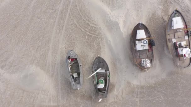 Vieux Bateaux Pêche Terre Sur Thorup Strand Beach Danemark — Video