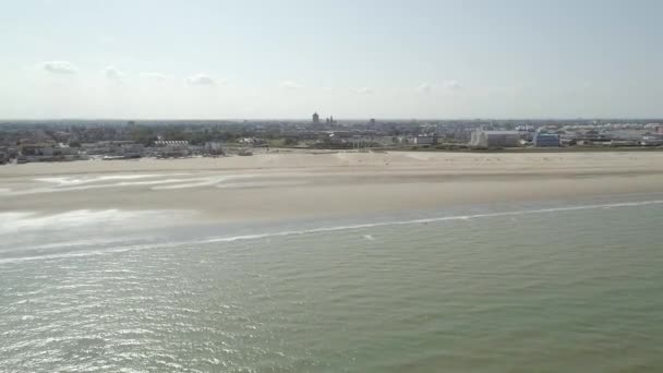 Luchtfoto Van Duinkerke Beach Frankrijk — Stockvideo