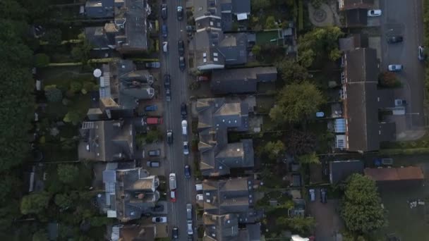 Birds Eye View English Streets Σπίτια Και Κήποι — Αρχείο Βίντεο