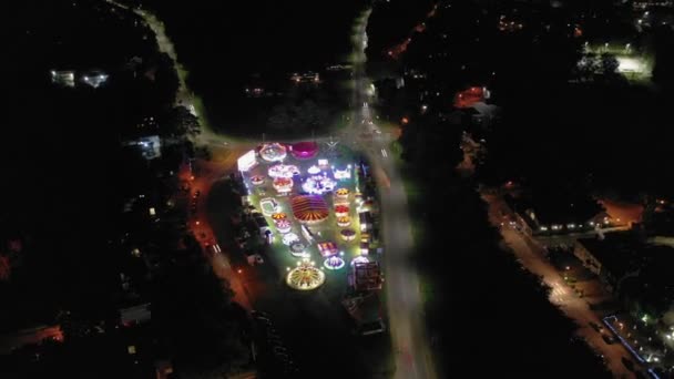 Aerial Hyperlapse Traveling Fairground Μια Πόλη — Αρχείο Βίντεο