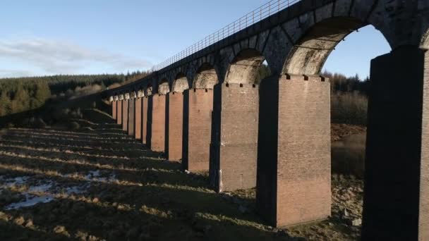 Oud Viaduct Fleet West Schotland — Stockvideo