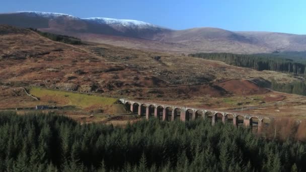 Vista Aérea Del Viaducto Viejo Flota Oeste Escocia — Vídeos de Stock