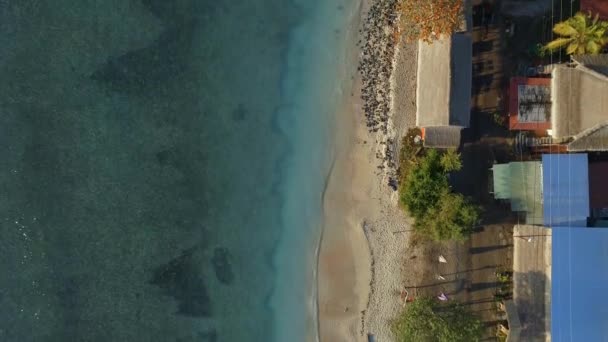 Blick Aus Der Vogelperspektive Auf Einen Malerischen Sandstrand Und Die — Stockvideo