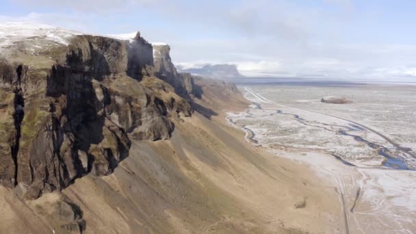 Vistas Sobre Paisagens Típicas Islandesas Início Noite Partir — Vídeo de Stock