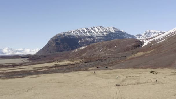 Krajina Letecké Pohledy Přes Drsné Horské Island Zimě — Stock video