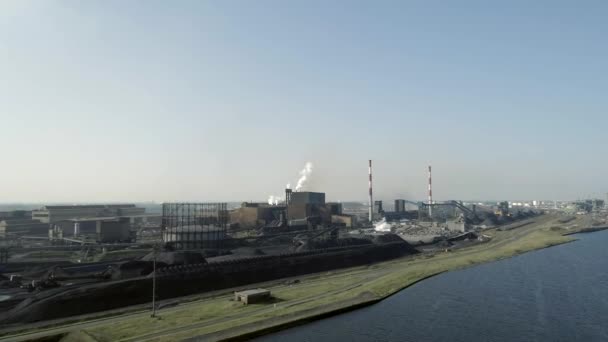 Enorme Planta Industrial Para Procesamiento Ores Visto Desde Aire — Vídeo de stock