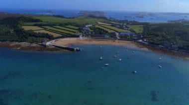 Scilly 'deki Tresco Adası' ndaki eski Grimsby Limanı