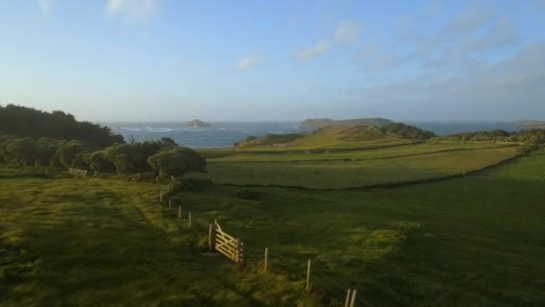 Scilly Isles Countryside Coast Sunset — Stock Video