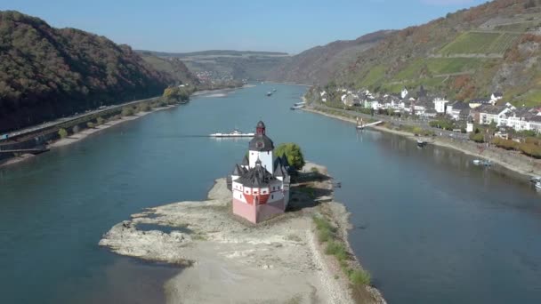 Castelo Pedágio Abandonado Único Vale Reno Alemanha — Vídeo de Stock