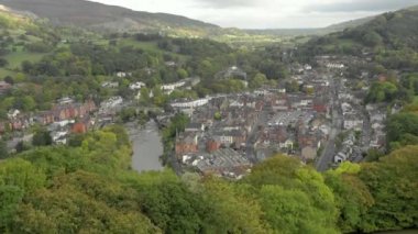 Llangollen Kuzey Doğu Galler 'de bir Turist Kasabası Hava Görüntüsü